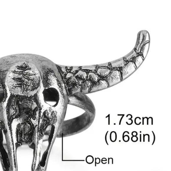 🌵✨✨SouthWestern Bohemian Desert Bull  Skull Ring adjustable🌵 - Picture 6 of 8